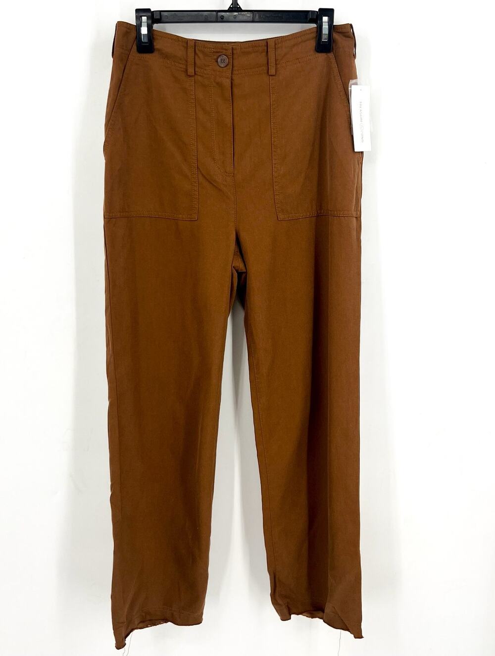 TREASURE AND BOND Womens Cotton Blend Utility Pants Size 10 Brown Trouser NWT